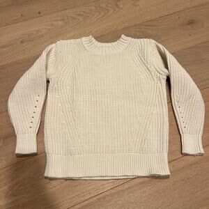 Everlane Knit Crew Neck Sweater Cream Beige Size Small Chunky Neutral Size S